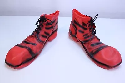 VTG Red Rubber Halloween Slip-Over Clown Shoes Lace Up 12 Costume Dress Up Sneak • $39.99