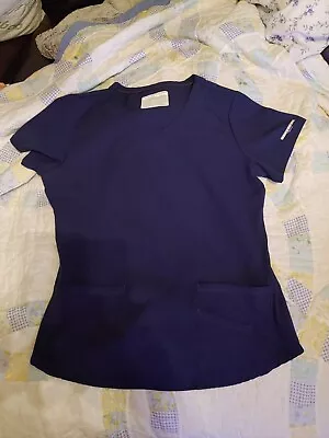 $10.90 • Buy Skechers By Barco Womens Size M Navy Blue Solid Scrub Top Style SK101 Preowned
