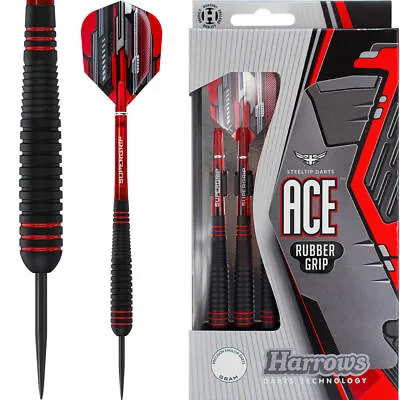 Harrows Ace Darts Set Rubber Grip 20g - 26g Grams • £11.45