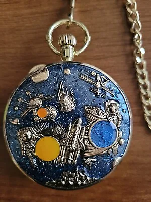 Space Series Music Pocket Watch Men's/Women's Ouartz Chain Collectible Gift  NEW • $21.99