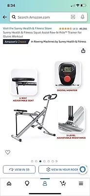 Sunny Health & Fitness Row-N-Ride Squat Assist Trainer 300 LB. Capacity • $80