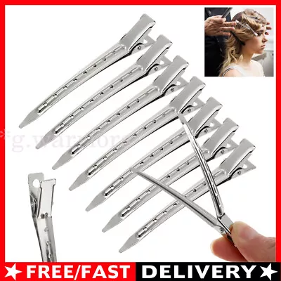 12/24 Hairdressing Sectioning Hair Clips Duck Bill Hairpin Salon Metal Curl Clip • £3.37