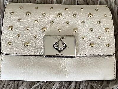 Coach Cream And Silver Medium-large Purse Soft Leather • £9.99