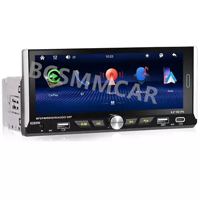 1 Din Touch Screen Car Stereo Radio Bluetooth FM MP5 Player CarPlay Android Auto • $97.89