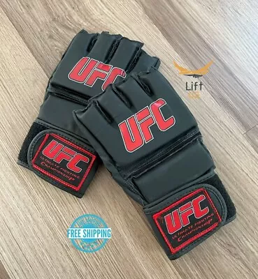 MMA Fighting Gloves Boxing Muay Thai Glove UFC Leather Punch Cage Box Pads-Large • $24.99