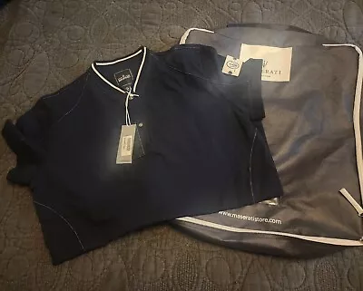 Womens Maserati Navy Polo Short Sleeve W/ Garment Bag Size Large • $28