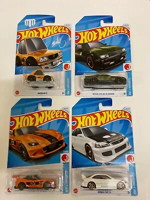 Hot Wheels 2024 Mainline X4- Mazda RX-3 Civic Si Nissan Skyline MX-5 Miata • $13.50