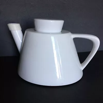 Vintage IKEA White Coffee Teapot Swedish Design Stoneware Modern Lid 7 Cups • $32