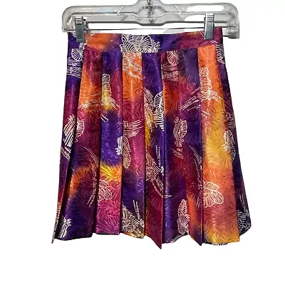 Vintage Hana Sport California Pleated Floral Butterfly USA Tennis Golf Skirt • $24.99