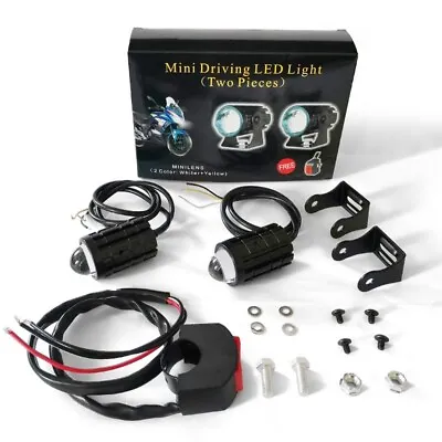 2x Motorcycle Mini Driving LED Lights Spot Fog Headlight With Switch Jeep SUV • $15.50