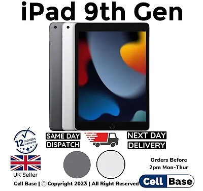 NEW Apple IPad 9th Gen (2021) 10.2  64GB 256GB / WiFi /4G Silver /Grey Re-SEALED • £269.99