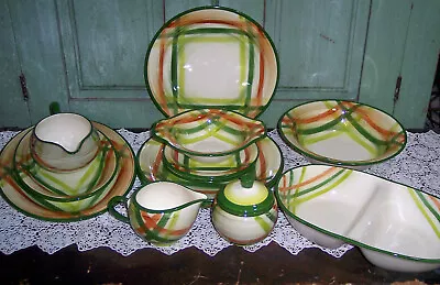 14Pcs Vernonware Tam O'Shanter Dinner Plates Handled Bowl Platter Gravy Creamer • $45