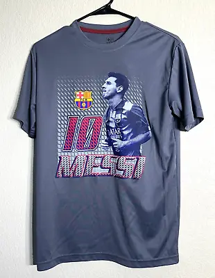 FC Barcelona FCB Lionel Messi #10 T-shirt Gray Men's Size Small • $14