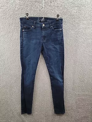 7 For All Mankind Womens Jeans Size 17 Gwenevere Skinny Dark Wash Blue Denim • $15.95