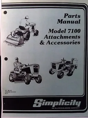$203.76 • Buy Simplicity 7112 7114 7116 7117 7119 Lawn Garden Tractor Implements Parts Manual