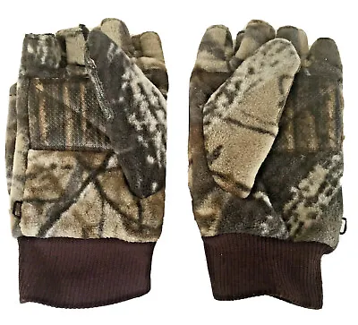 Adult Men’s Large Camouflage Thinsulate  Winter Fleece Gloves Mittens Fingerless • $12.99