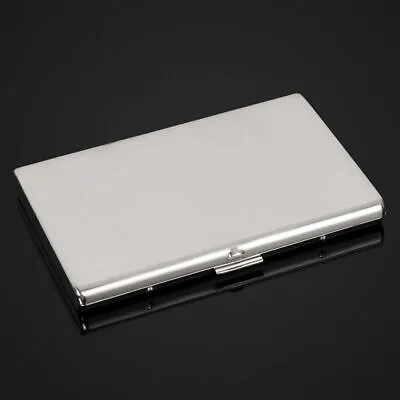 Cigarette Case Ultra-thin Stainless Holder Box For 100's Cigarettes Metal Steel • $7.99