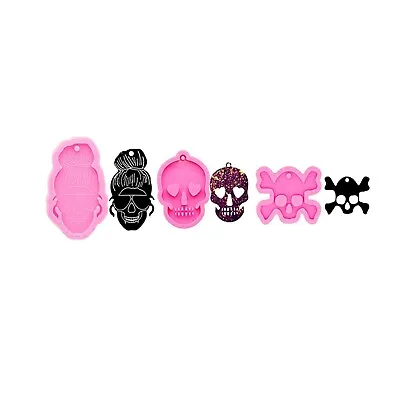 Halloween Skull Silicone Mold Epoxy Resin Mould Making Key Chain Charm Jewelries • $9.55
