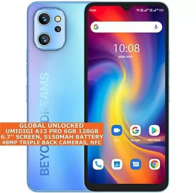 UMIDIGI A13 PRO 6gb 128gb Octa Core 6.7  Fingerprint Id Android 11 4g LTE NFC • $483.71