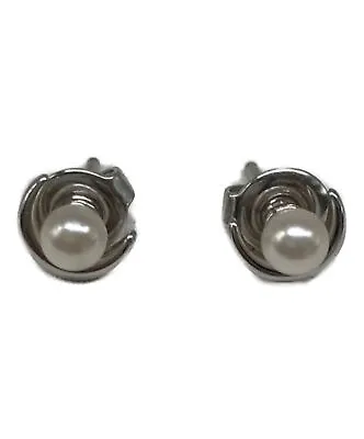 Mikimoto Earrings Akoya Pearl White Gold K18 Weight 1.8g With Box #n025 • $350