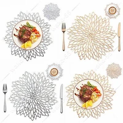£12.99 • Buy Placemats & Coasters Set Chargers Place Mat Washable Dining Table Wedding Party