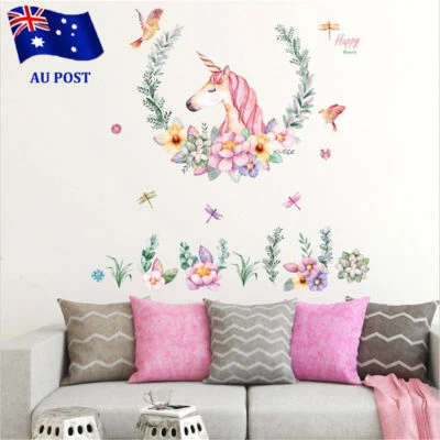 Unicorn Nursery Wall Decal Sticker Art Removable Vinyl Home Decor Stickers HQ • $11.86