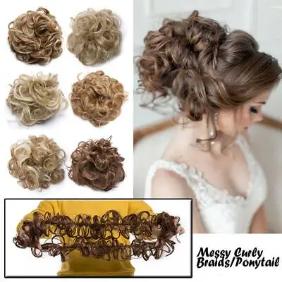 One Peice 30  Scrunchie Updo Messy Bun Hairpeice Fake Ponytail Hair Extensions • £11.50