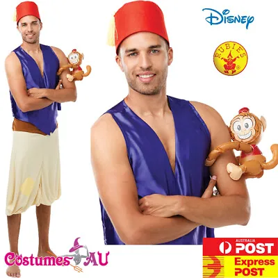 Mens Aladdin Deluxe Costume Adult Sultan Arabian Prince Disney Genie Book Week • £35.35