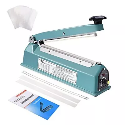  Impulse Bag Sealer Manual Poly Bag Sealing Machine W/Adjustable 8 Inch Blue • $38.16