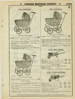 Catalog Page Ad Wicker Doll Carriages Gymnasiums Teeter Board EC Simmons 1930 • $17.99