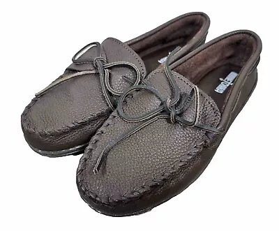 Minnetonka Men's Size 10 Moosehide Classic Moccasin - Chocolate #892 • $49.99