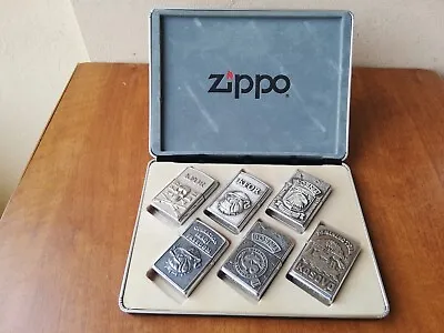 Rare Zippo Leather Collection Storage Display Case Cabinet Box For 6 Lighters • $251.23