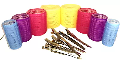 46 Pcs Hair Rollers Set 32 Self Grip Hair Curlers S M L XL Color Coded 14 Clip • $13.54