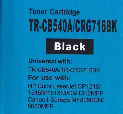 Cb540acrg716 Black Compatible Toner For Hp Cp1215cp1515ncp1518nicm1312mfp • £21.90