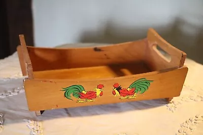 Vintage Wooden Rooster Tray With Handles Chicken Rural Farm Country • $10