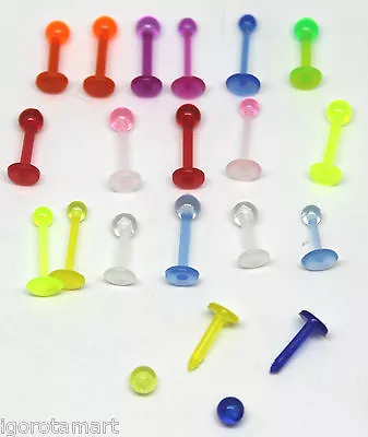 £4.99 • Buy 3X Bioflex Maternity Stud Bar Ball Labret Stud Tragus Monroe Lip Ring Retainer
