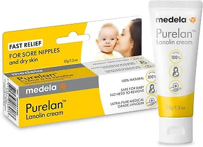Medela Purelan 37g Lanolin Nipple Cream - Fast Relief For Sore Nipples And Dry  • £15.19