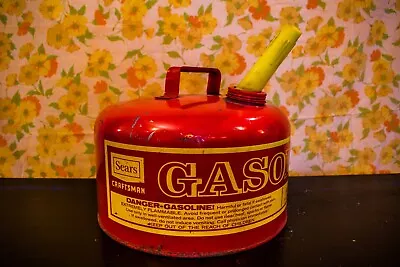 Vintage Sears Craftsman 2 1/2 Gallon Metal  Gas Can With Spout • $28.97