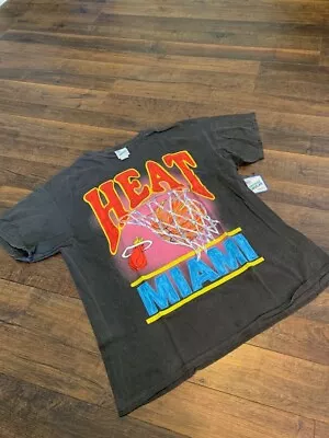 MIAMI HEAT MEN'S VINTAGE TUBULAR T-shirt Black MEDIUM New '47 • $19.99