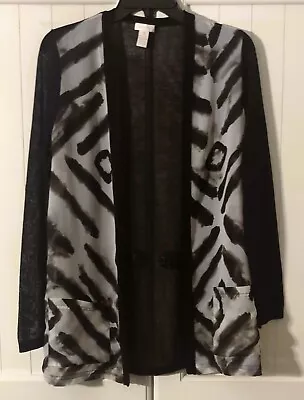 Chico's  Sheer Black & White Abstract  Lightweight Jacket- Size 0/ Misses S  NEW • $16