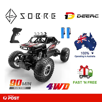 DEERC DE45 RC Car Remote Control 1:16 Scale 4WD Off Road Monster Truck 2 Battery • $79.95