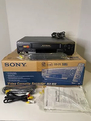 Sony SLV-N50 VCR VHS Cassette Player 4 Head Hi-Fi Video W Remote WORKS EUC • $119.99