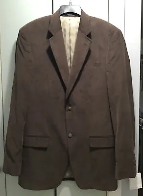 $43 • Buy Men’s Calvin Klein 44L Brown Taupe Corduroy Blazer Sport Coat Jacket NWT