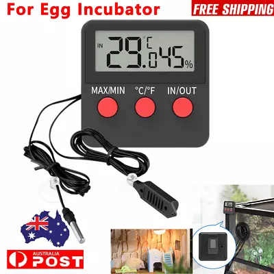 Digital Thermometer Hygrometer Humidity Meters W/ Probe For Egg Incubator • $17