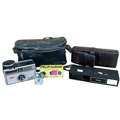 VTG Kodak 154 Instamatic + Vivatar 600 Camera Case Flash Cube Photography 35mm • $14.99