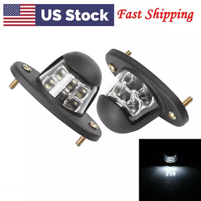 Universal White LED Truck License Plate Lights Car Door Lights Rear Tag Lamp US • $14.23