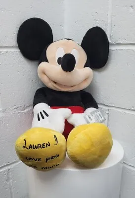 Mickey Mouse Large Teddy-Lauren I Love You On Foot BNWT. PT*PC1729 • £18