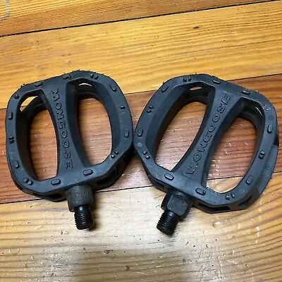 Mongoose Outer Limit Pedals 1/2” Bmx Old Mid School Vintage Plastic Black • $8