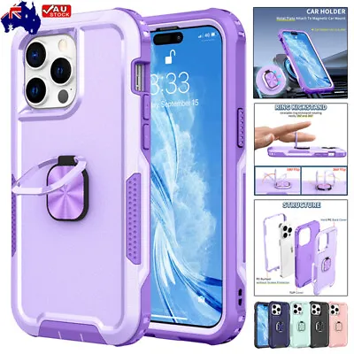 Armor Shockproof Case Tough Ring Cover For IPhone 15 14 13 12 11 Pro Max XS 876 • $14.59