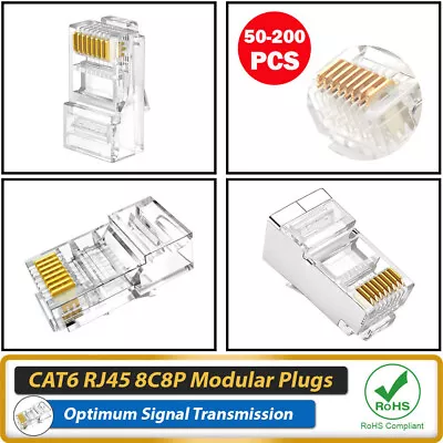 RJ45 CAT6 UTP Connector Modular Plug Crimp 8C8P Network Ethernet Lan • $9.90